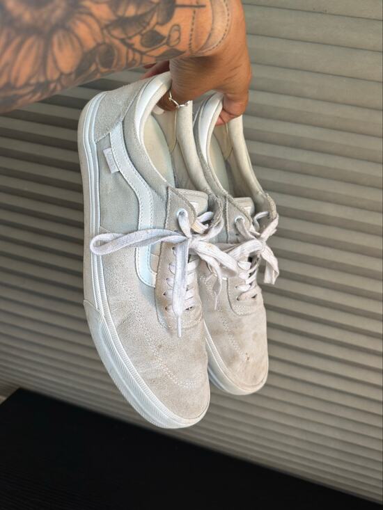 Vans Other - Vans SK8-Low PopCush White Suede Canvas Skate Shoes Men’s US 12 EU 46